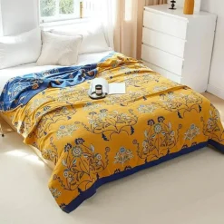 Boho Mandala Baumwolldecke - Doppelseitige weiche Sommerdecke für Betten und Sofas