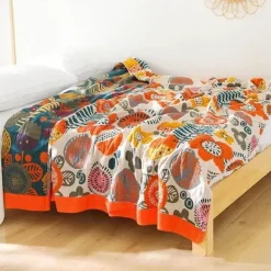 Boho Mandala Baumwolldecke - Doppelseitige weiche Sommerdecke für Betten und Sofas