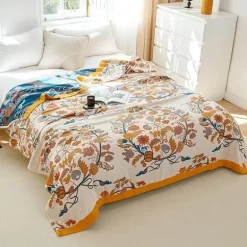 Boho Mandala Baumwolldecke - Doppelseitige weiche Sommerdecke für Betten und Sofas