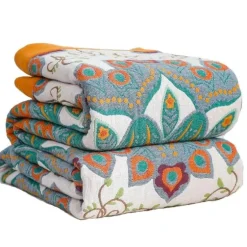 Boho Mandala Baumwolldecke - Doppelseitige weiche Sommerdecke für Betten und Sofas