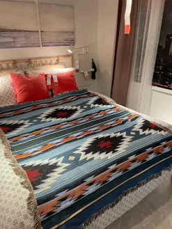 Boho Nordische Überwurfdecke - Gemütliche dekorative Strickdecke