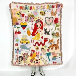 Boho Nordische Sofadecke - Gobelin Tagesdecke Dekor