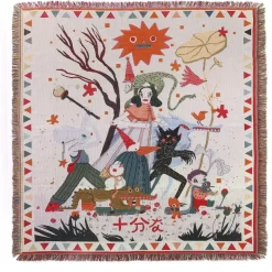 Boho Schlangenmuster Sofadecke - Gobelin Dekor Bezug