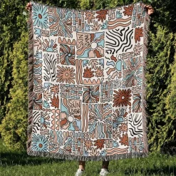 Boho Schlangenmuster Sofadecke - Gobelin Dekor Bezug