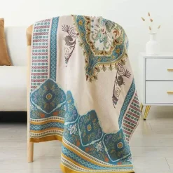 Boho Schnelltrocknendes Badetuch aus Baumwollgaze - Großes Wickeltuch