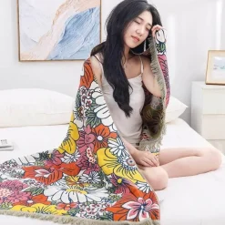 Boho Schnelltrocknendes Badetuch aus Baumwollgaze - Großes Wickeltuch