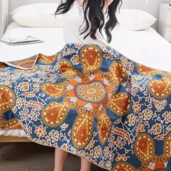 Boho Schnelltrocknendes Badetuch aus Baumwollgaze - Großes Wickeltuch