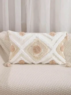 Boho Tufted Kissenbezug - Geometrischer Kissenbezug aus Baumwolle