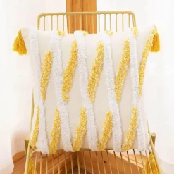 Boho Tufted Kissenbezug - Geometrischer Kissenbezug aus Baumwolle