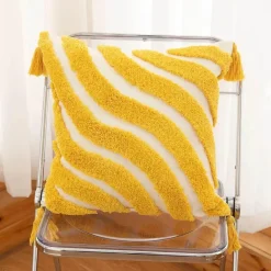 Boho Tufted Kissenbezug - Geometrischer Kissenbezug aus Baumwolle