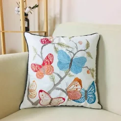 Boho Vintage Lendenkissenbezug - Besticktes Quastendesign