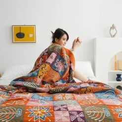 Boho-Baumwolldecke – weicher, stylischer Überwurf fürs Bett und unterwegs