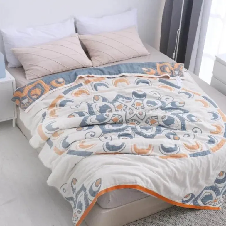 Boho-Überwurfdecke aus Baumwolle – weiche Sommerdecke für Betten