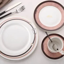 Bone China Geschirrset - Edles Tafelgeschirr mit Tellern und Tassen