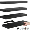 Bowillon White Black Floating Shelves for Wall Decor