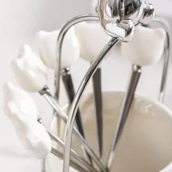 Bär Keramik Dessertgabel & Löffel Vorratsdose