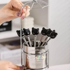 Bär Keramik Dessertgabel & Löffel Vorratsdose