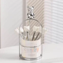 Bär Keramik Dessertgabel & Löffel Vorratsdose