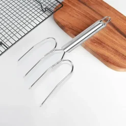 Bratgabel aus Edelstahl, perfekt zum Grillen von Truthahn, Lamm und Huhn