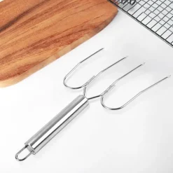 Bratgabel aus Edelstahl, perfekt zum Grillen von Truthahn, Lamm und Huhn