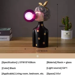 Bunte Harz-Tischlampe – Elegante dekorative Beleuchtung für Mädchen