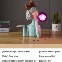 Bunte Harz-Tischlampe – Elegante dekorative Beleuchtung für Mädchen