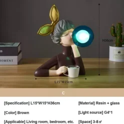 Bunte Harz-Tischlampe – Elegante dekorative Beleuchtung für Mädchen