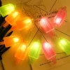 Bunte LED-Lichterkette mit Eis am Stiel – festliche Weihnachtsdekoration