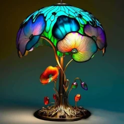 Bunte Pilz-Harzlampe - Einzigartiges Wohndekorlicht