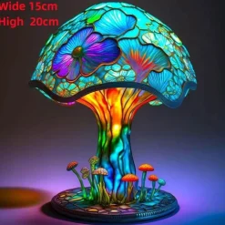 Bunte Pilz-Harzlampe - Einzigartiges Wohndekorlicht