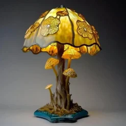 Bunte Pilz-Harzlampe - Einzigartiges Wohndekorlicht