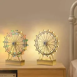 Bunte Tischlampe mit rotierendem Rad – stilvolles LED-Akzentlicht