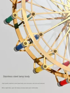 Bunte Tischlampe mit rotierendem Rad – stilvolles LED-Akzentlicht