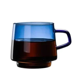 Bunter, hitzebeständiger Kaffeebecher aus Glas – langlebige Tasse für Tee, Saft, Milch