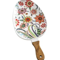 Bunter Servierteller aus Keramik mit Blumenmuster – dekoratives Geschirr