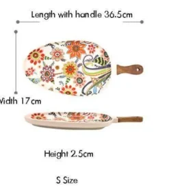 Bunter Servierteller aus Keramik mit Blumenmuster – dekoratives Geschirr