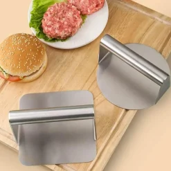 Burgerpresse aus Edelstahl – Runde Grillfleischpresse