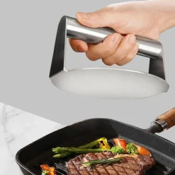 Burgerpresse aus Edelstahl – Runde Grillfleischpresse