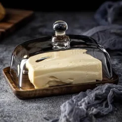 Butterdose aus Holz und Glas – Eleganter Butterbehälter für die Küche