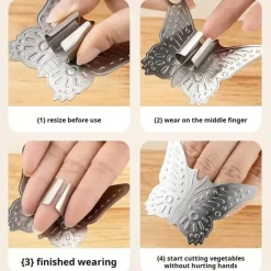 Butterfly-Messerschild – verstellbarer Fingerschutz aus Edelstahl