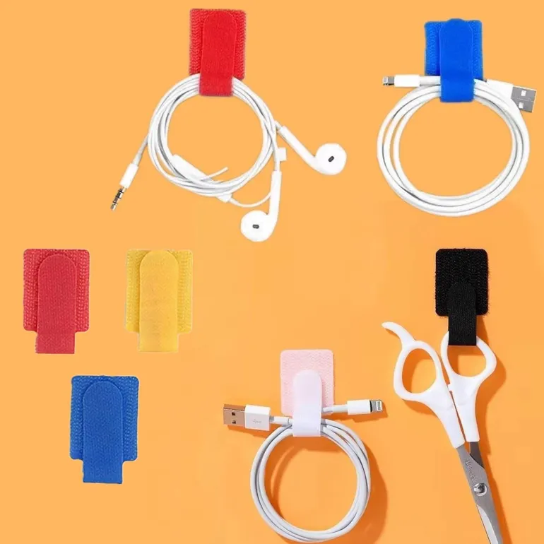 Cable Organizer Set - Reusable Self-Adhesive Tangle-Free Cord Management
