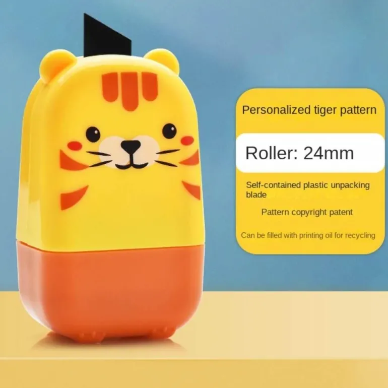 Cartoon Design Mini ID Protection Roller Stamp - Privacy Shielding Tool