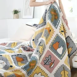 Cartoon-Überwurfdecke – weiche Baumwolldecke für Betten und Sofas