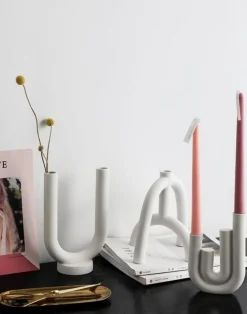 Ceranova Abstract Ceramic Candle Holder – Modern Minimalist Accent