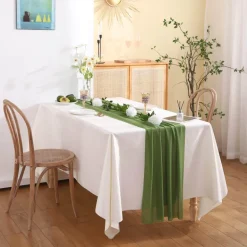 Chiffon-Tischläufer – einfarbige Hochzeitsdekoration