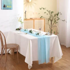 Chiffon-Tischläufer – einfarbige Hochzeitsdekoration