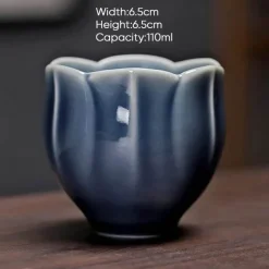 Chinesisches Kung-Fu-Teetassen-Set – Blumenkeramik, Espresso-Keramik