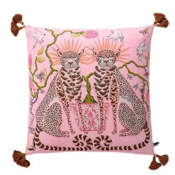 Chinoiserie Zebra Kissenbezug - Dekoratives Pfingstrosen Quastenkissen