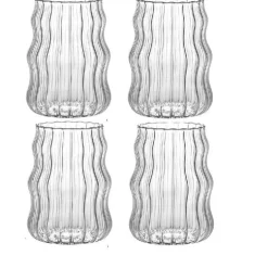 Chubby Doodle Glasbecher – 4er-Set für heiße und kalte Getränke