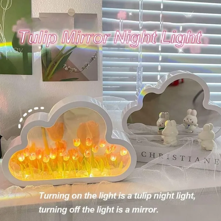 Cloud Tulip Nachtlichtspiegel - Kleine dekorative Lampe
